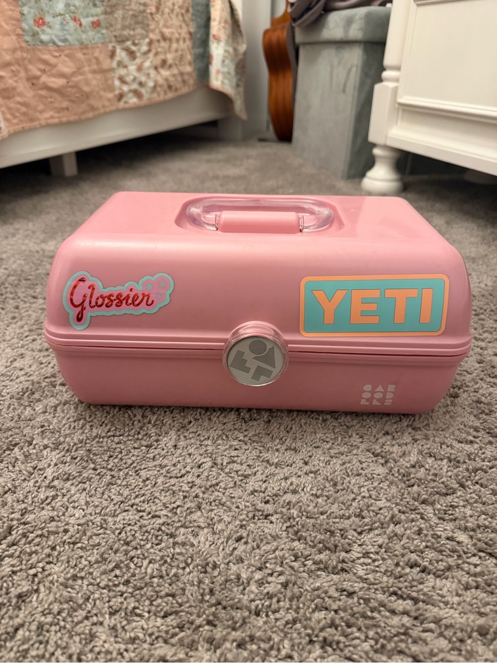 Pink Cosmetic Storage Caboodle with Handle